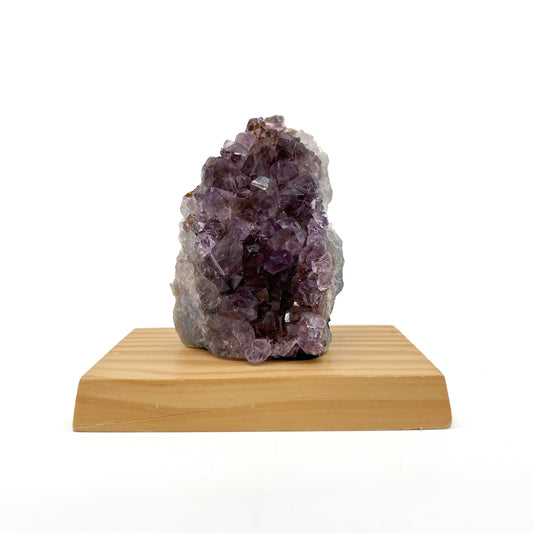 Amethyst Crystal Wood Stand