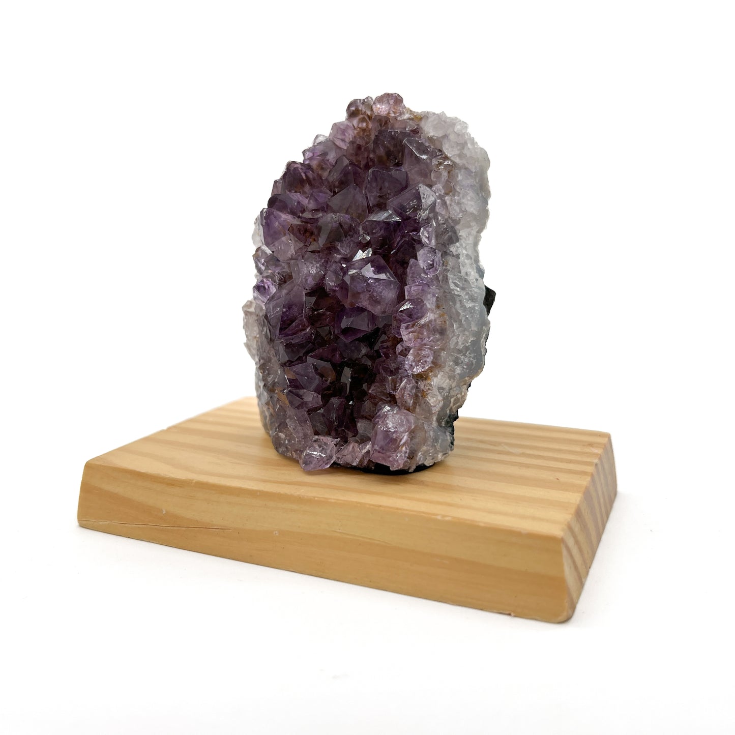 Amethyst Crystal Wood Stand