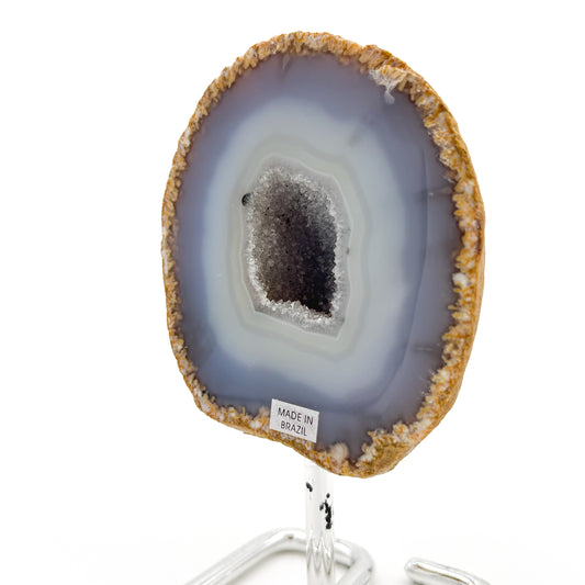 Agate Geode Metal Stand