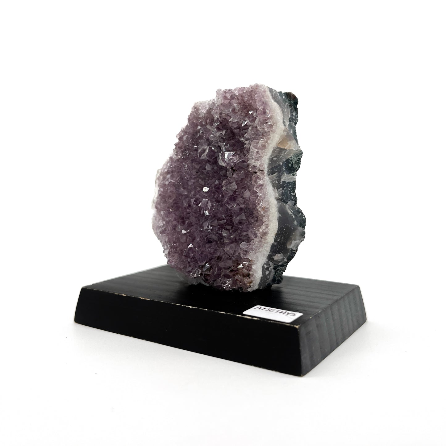 Amethyst Crystal Wood Base