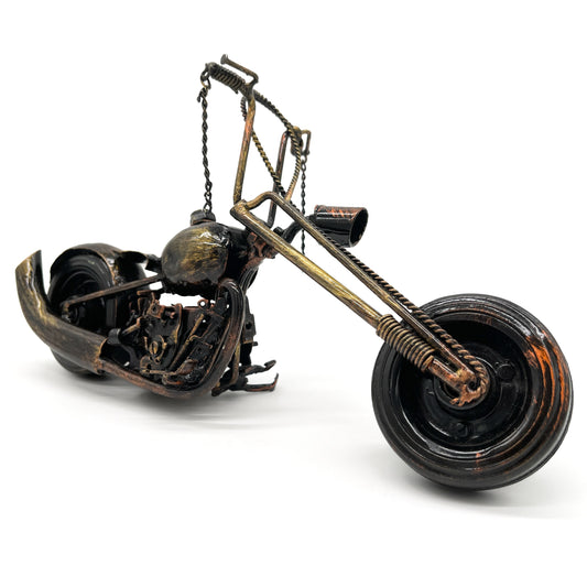 Rustic Metal Motorcycle Sculpture 2