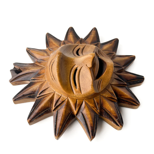 Wooden Sun Face Wall Mask