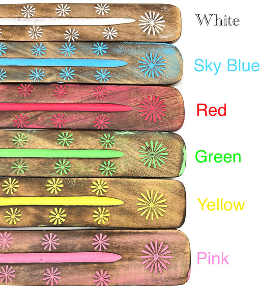 Wood Painted Incense Holder