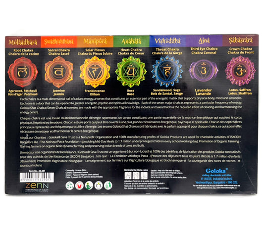 Goloka 7 Chakra Incense Kit