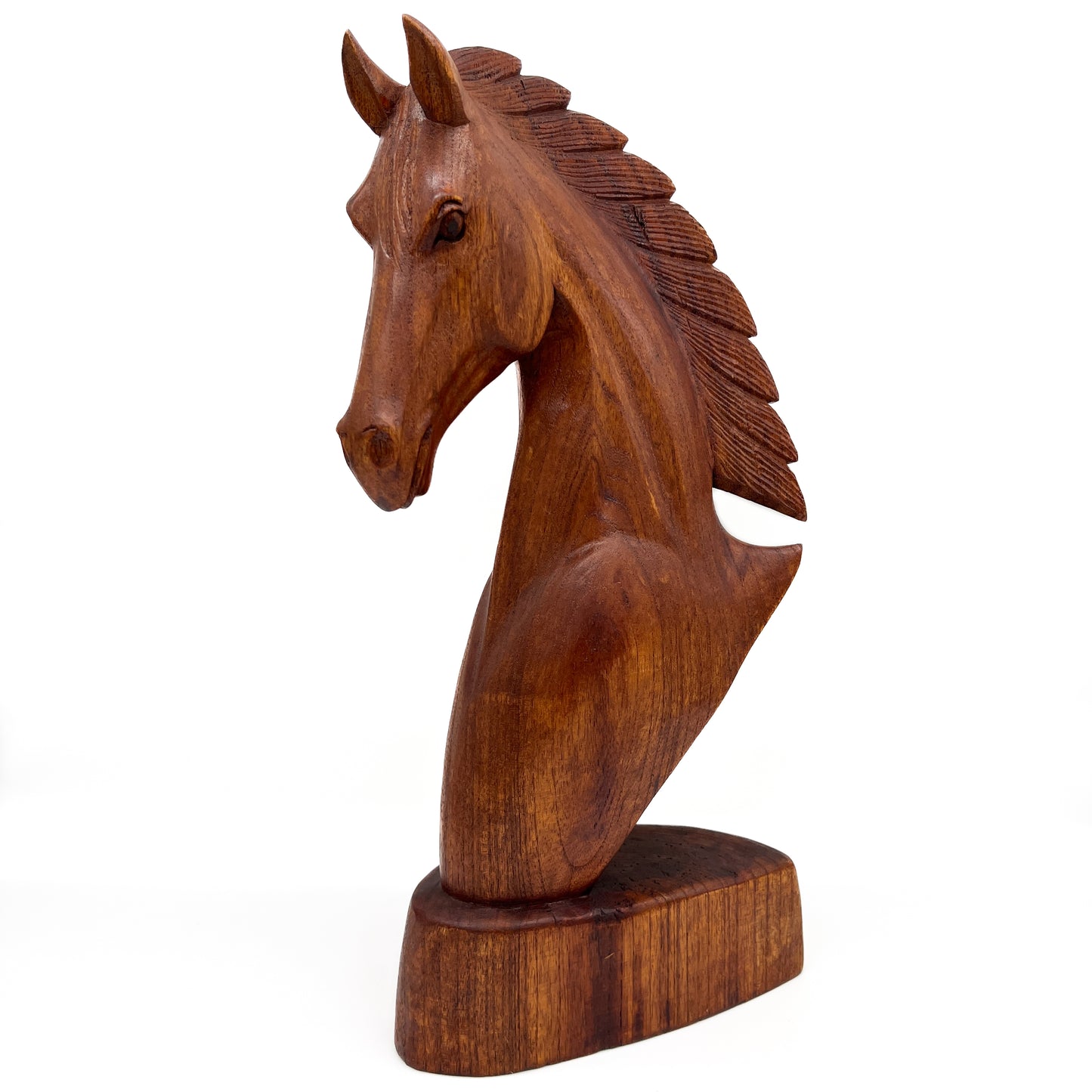 Horse Head Wood Statue