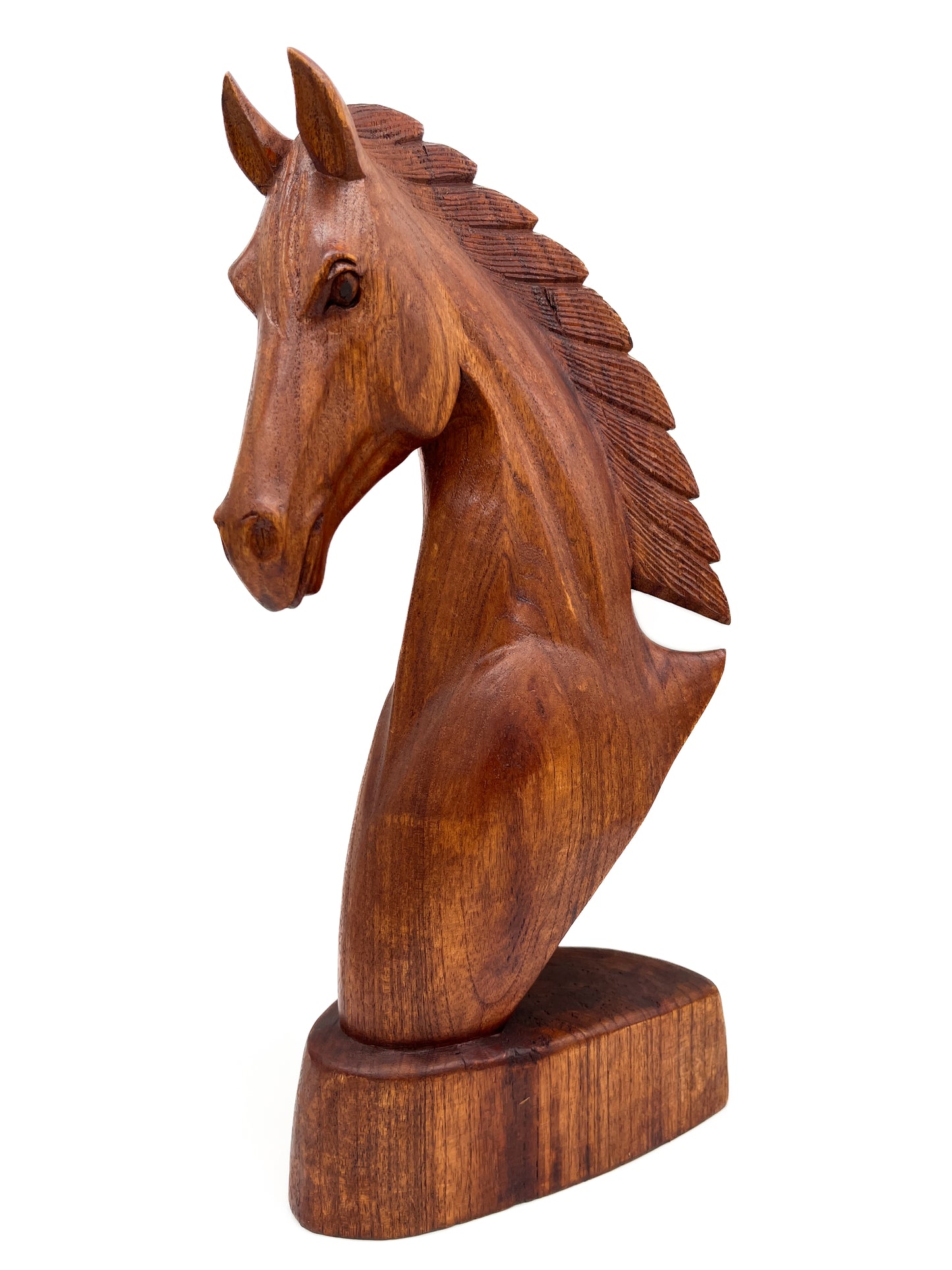 Horse Head Wood Statue