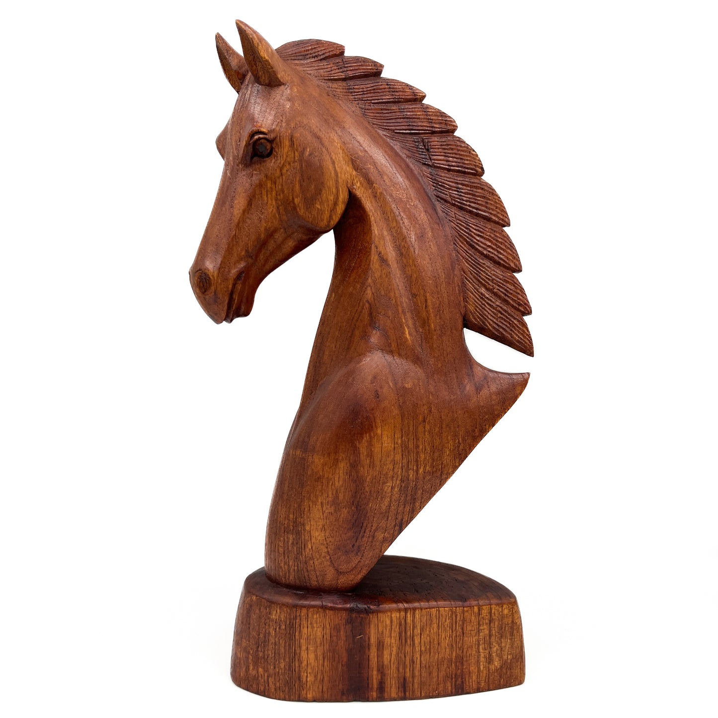 Horse Head Wood Statue