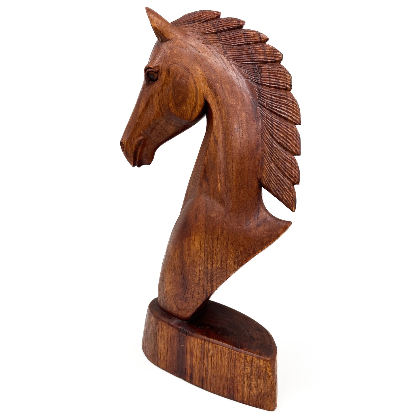 Horse Head Wood Statue