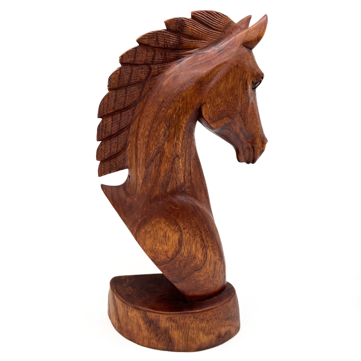 Horse Head Wood Statue