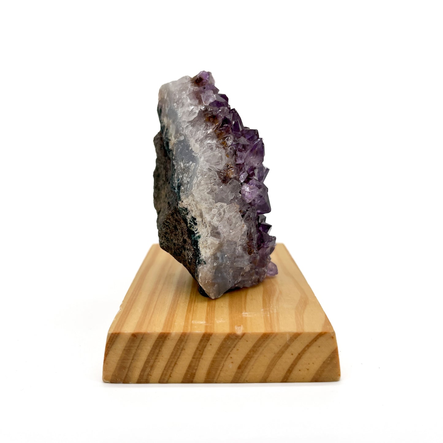 Amethyst Crystal Wood Stand