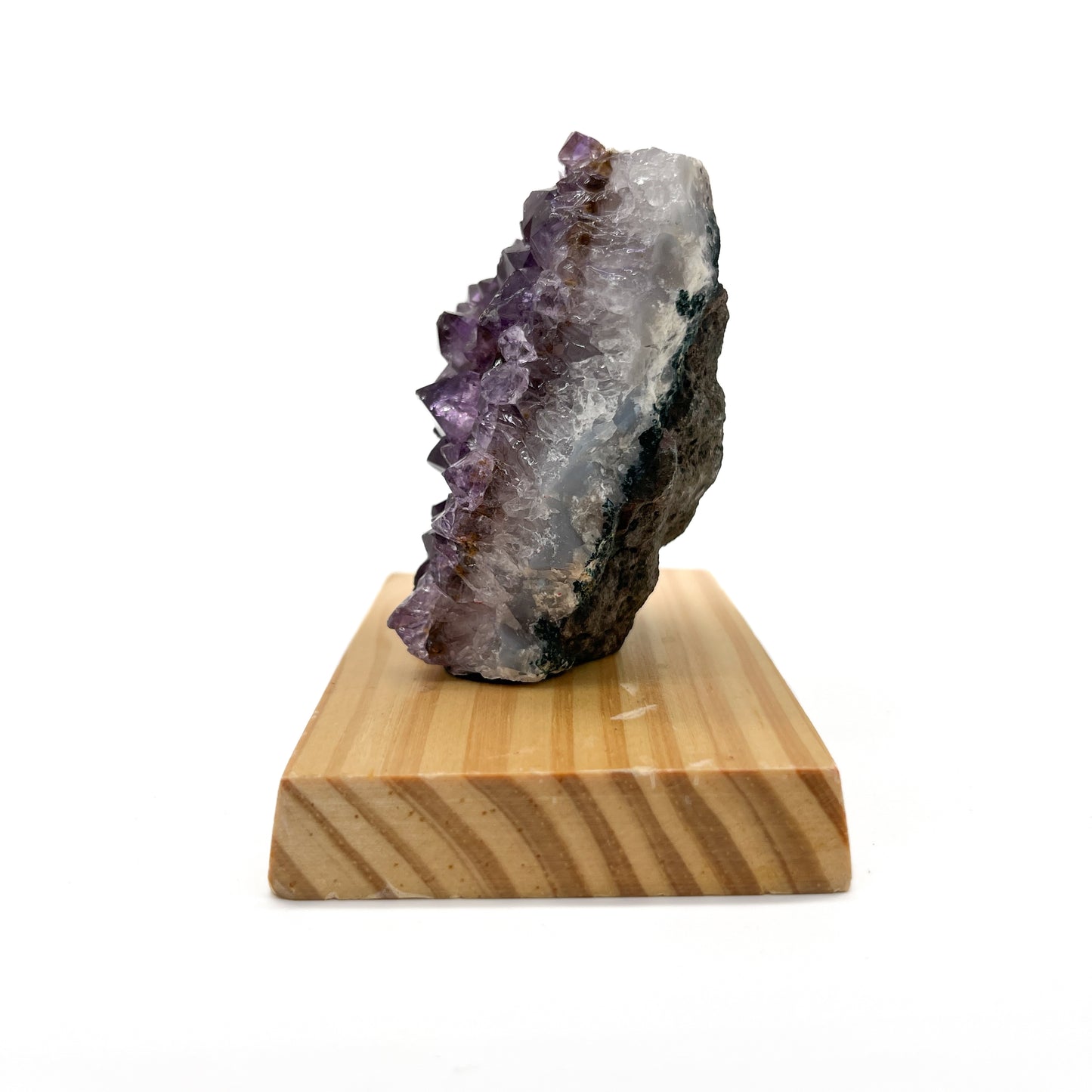 Amethyst Crystal Wood Stand
