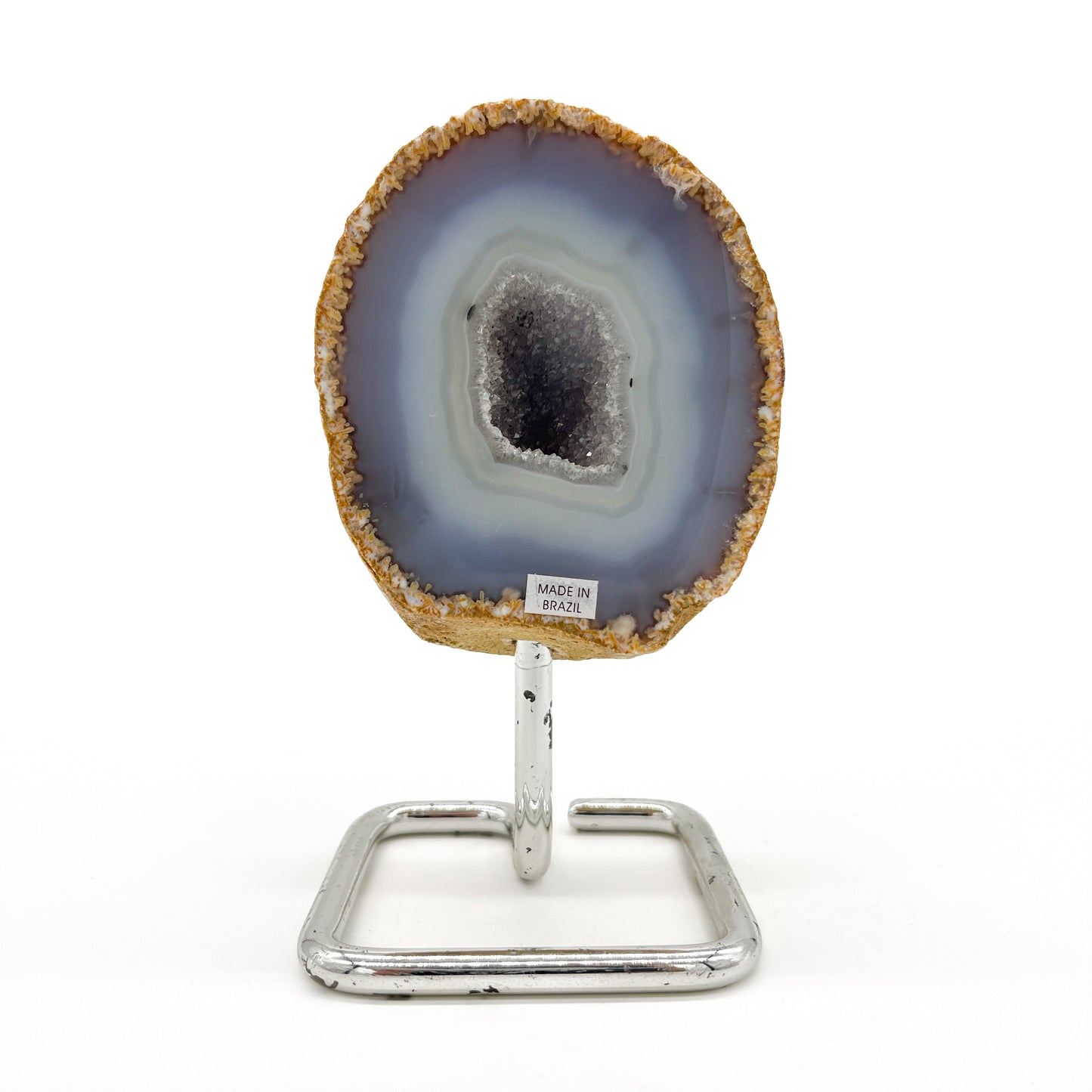 Agate Geode Metal Stand