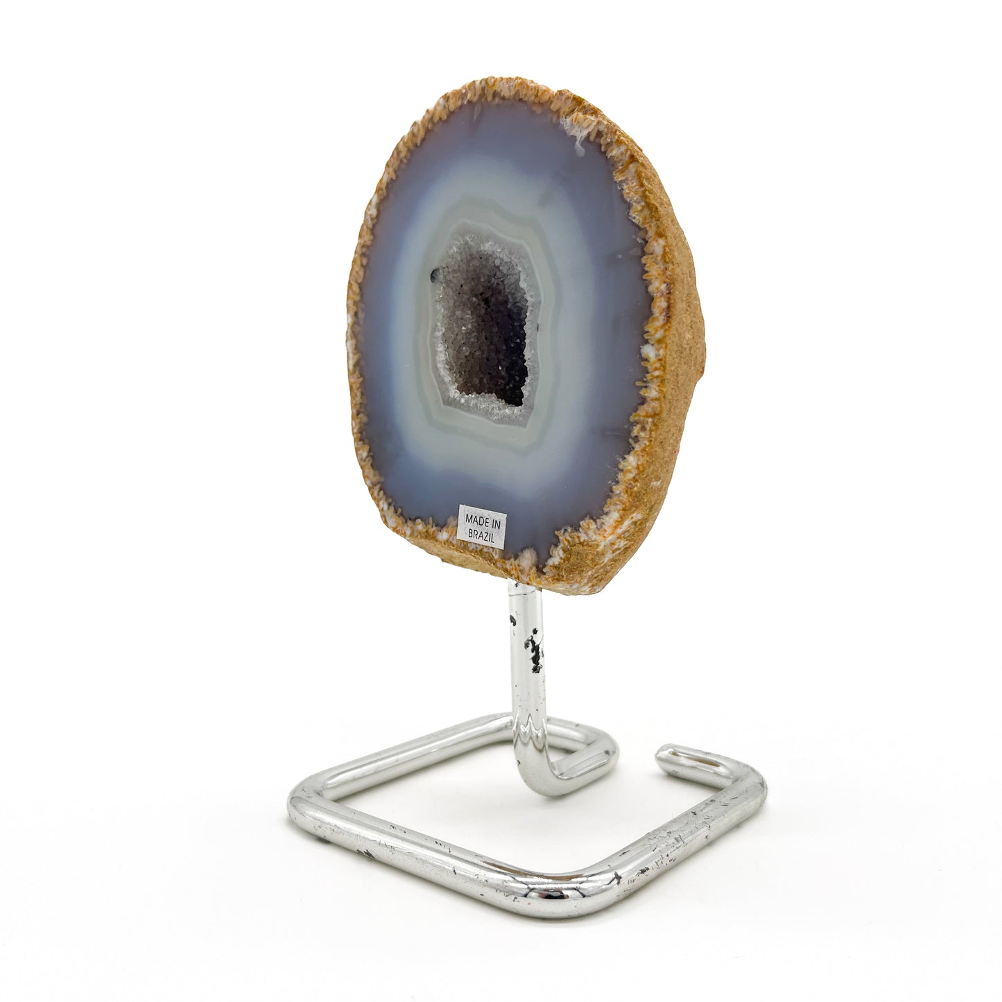 Agate Geode Metal Stand