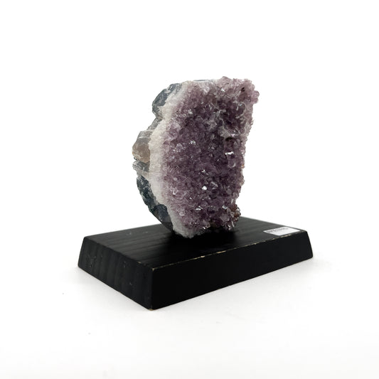 Amethyst Crystal Wood Base