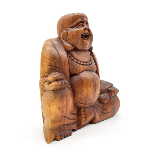 Happy Buddha Wood Statue