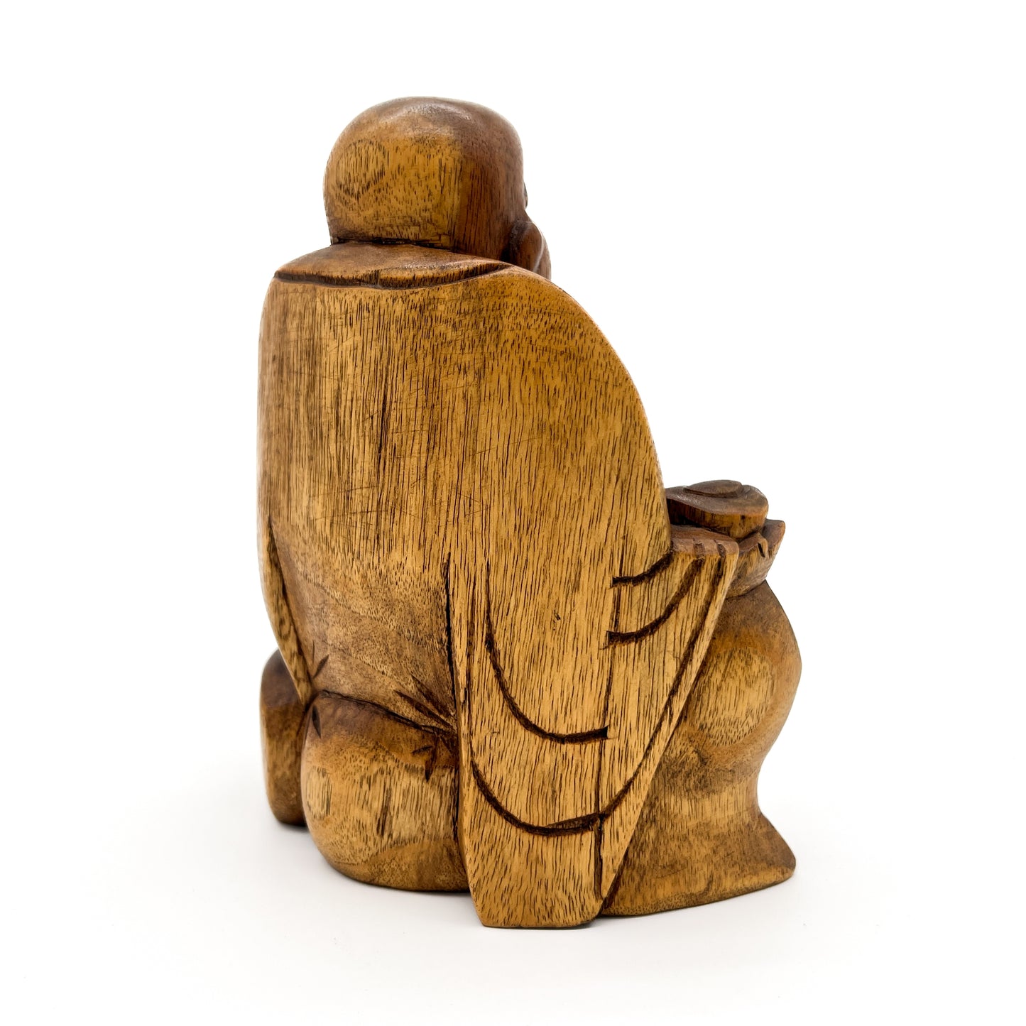 Happy Buddha Wood Statue