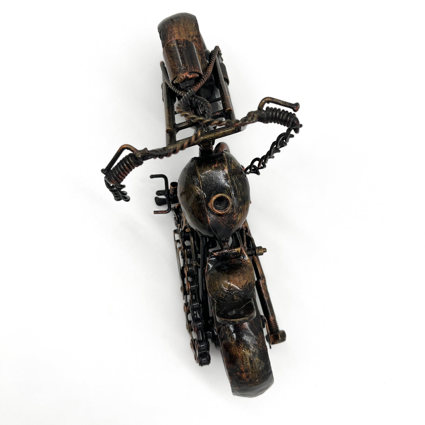 Rustic Metal Motorcycle Sculpture 1