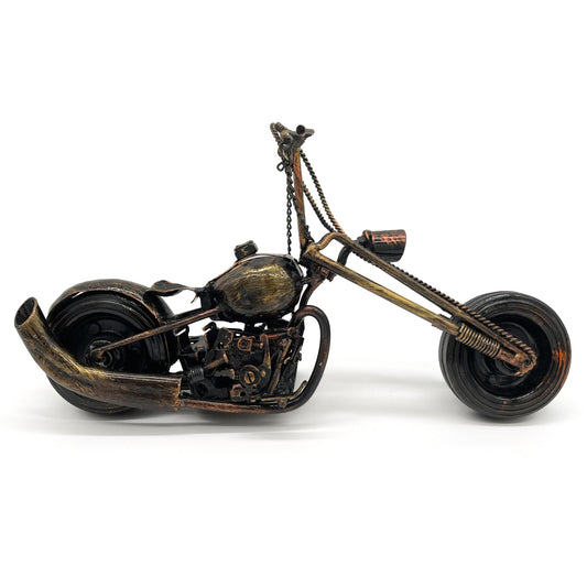 Rustic Metal Motorcycle Sculpture 2