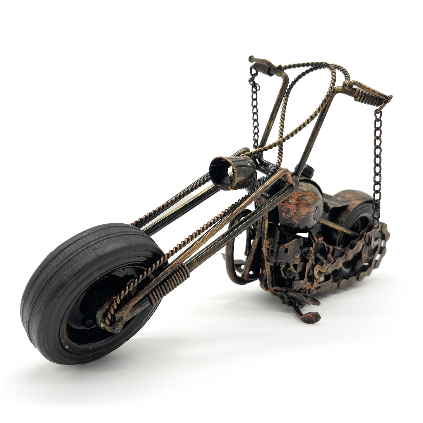 Rustic Metal Motorcycle Sculpture 2