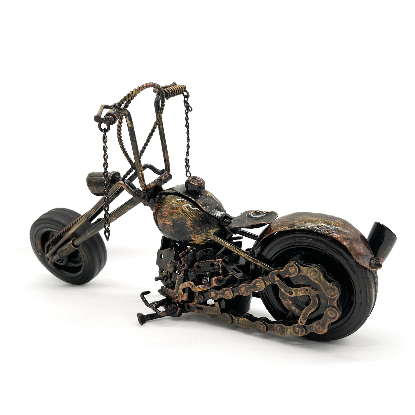 Rustic Metal Motorcycle Sculpture 2