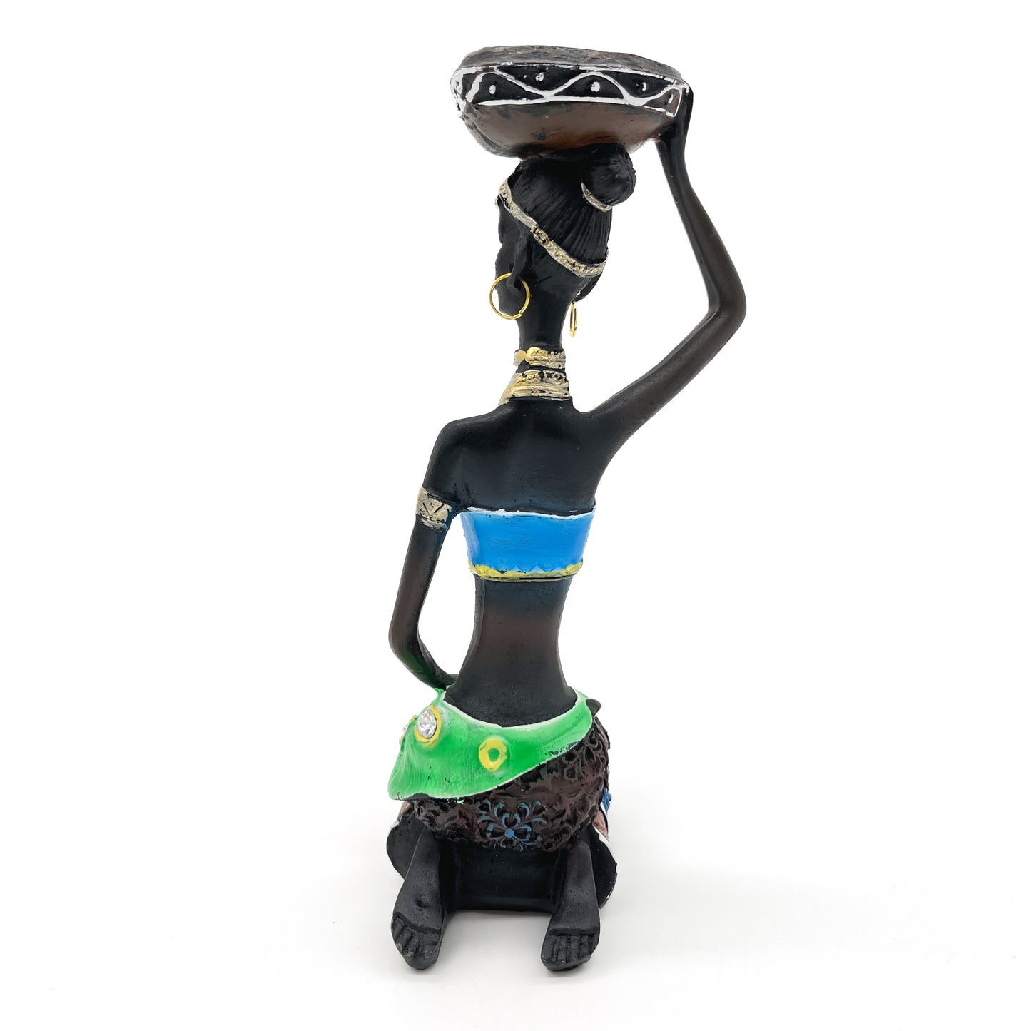 African Woman Candle Holder (Blue)