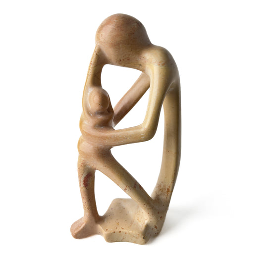 African Soapstone Mother and Child Sculpture