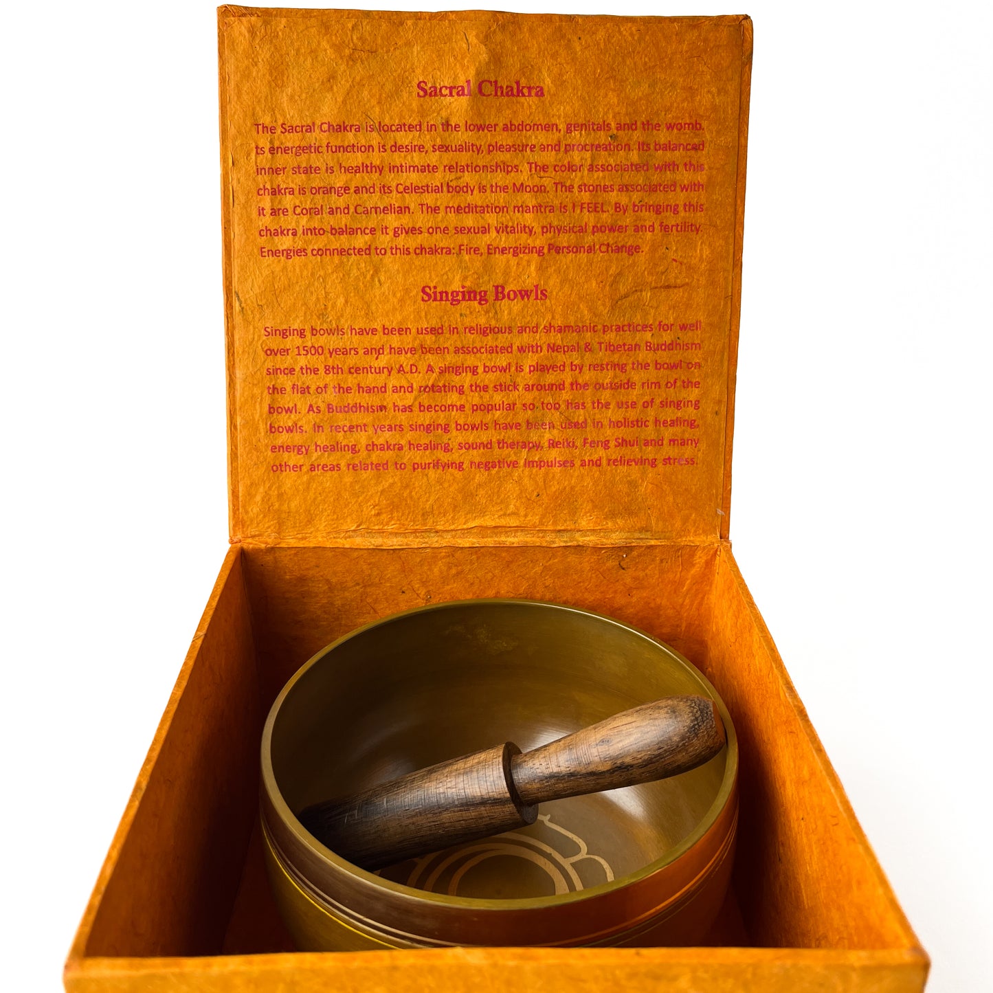 Tibetan Singing Bowl Sacral Chakra Set 4.5"