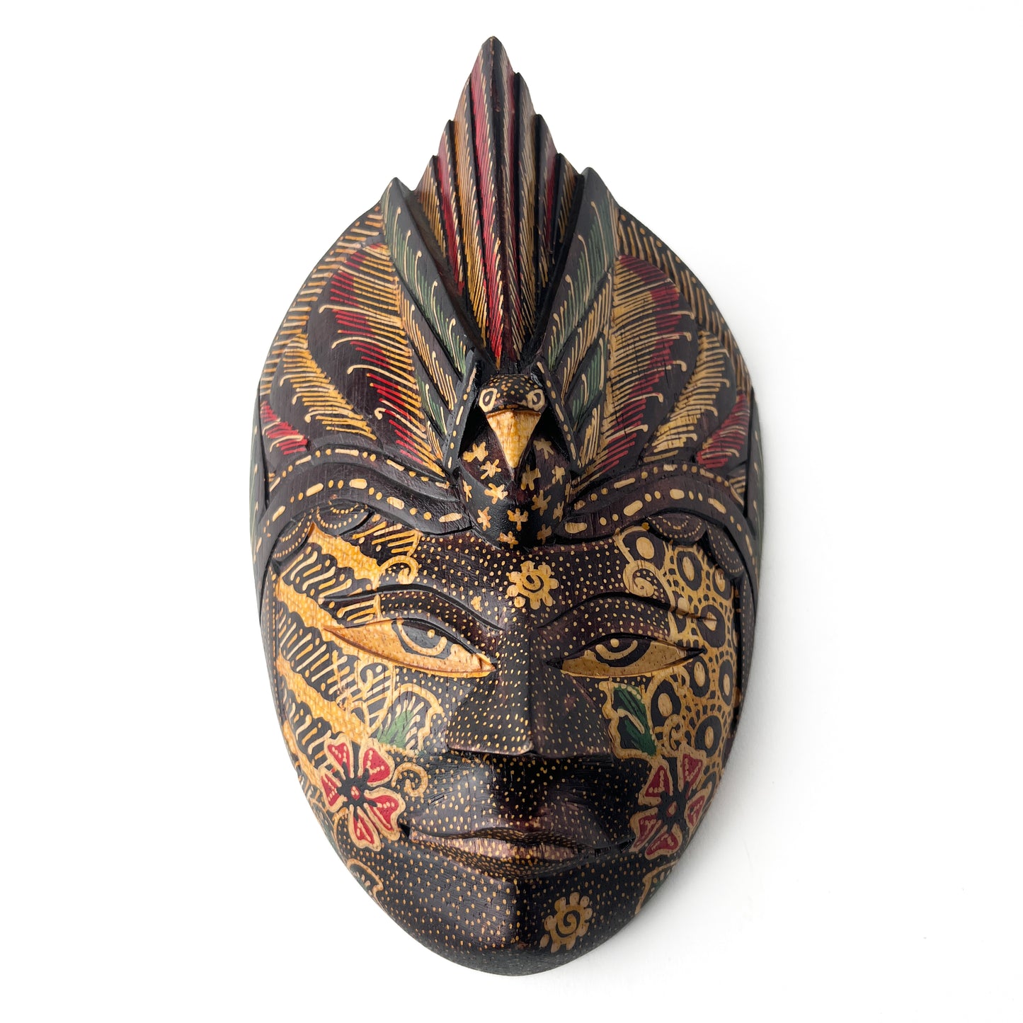 Indonesian Hand Carved Wooden Wall Mask