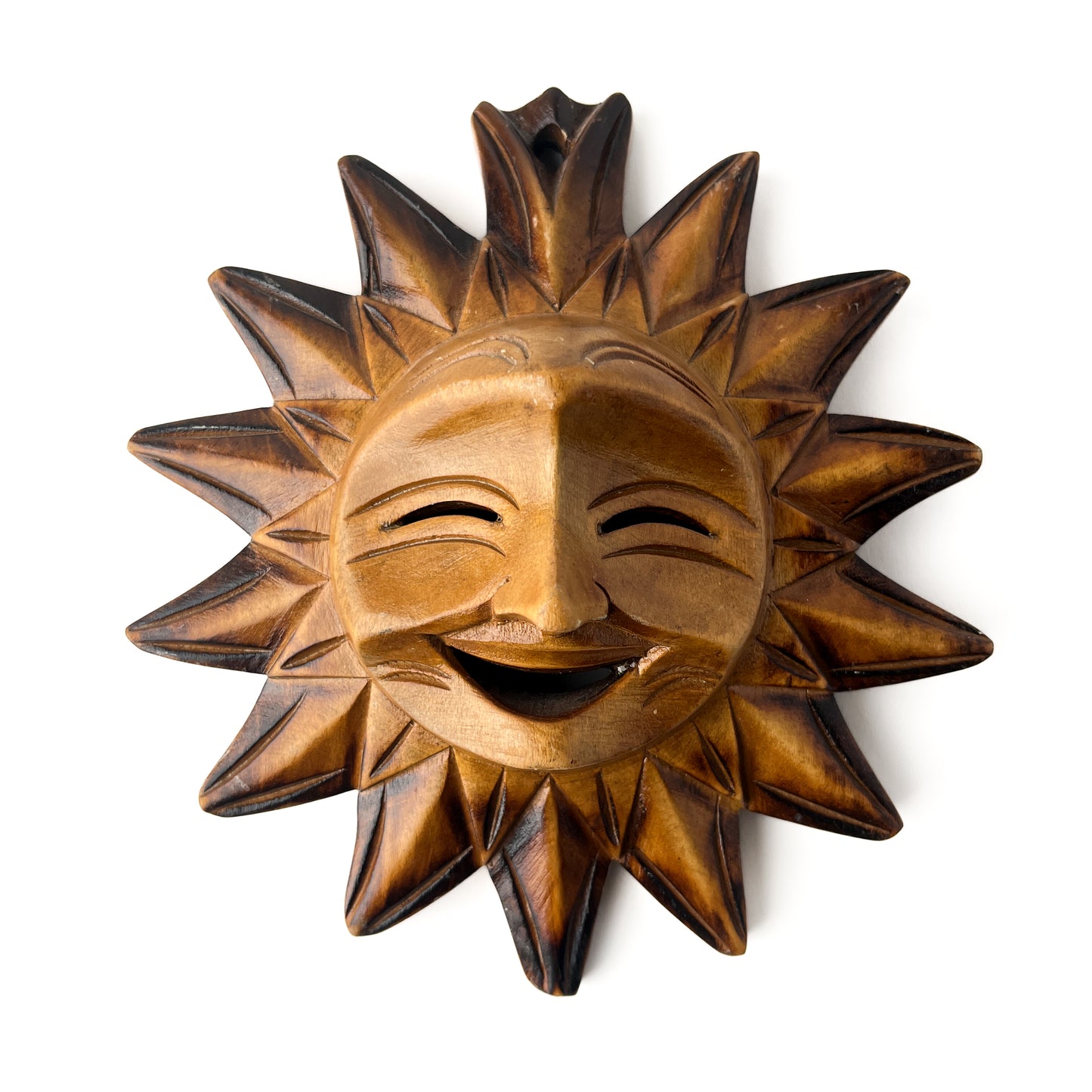 Wooden Sun Face Wall Mask