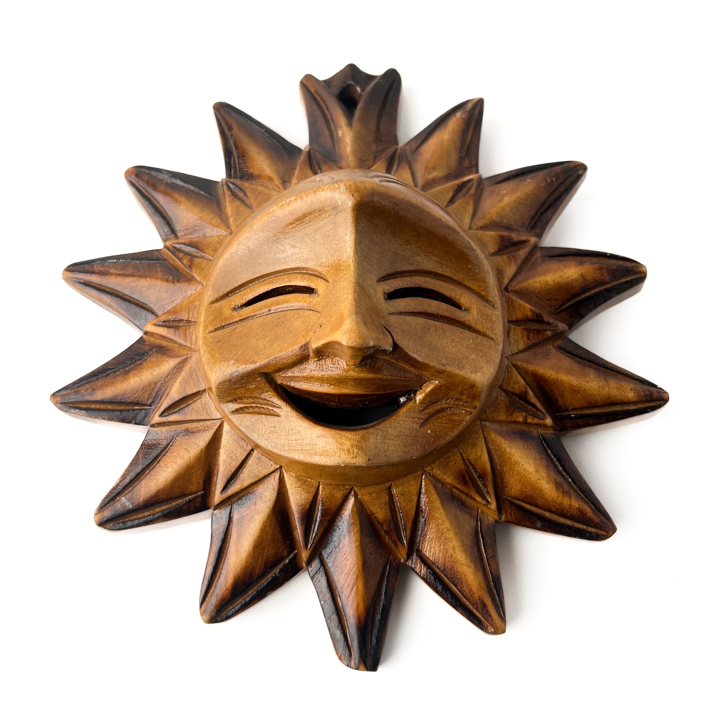 Wooden Sun Face Wall Mask