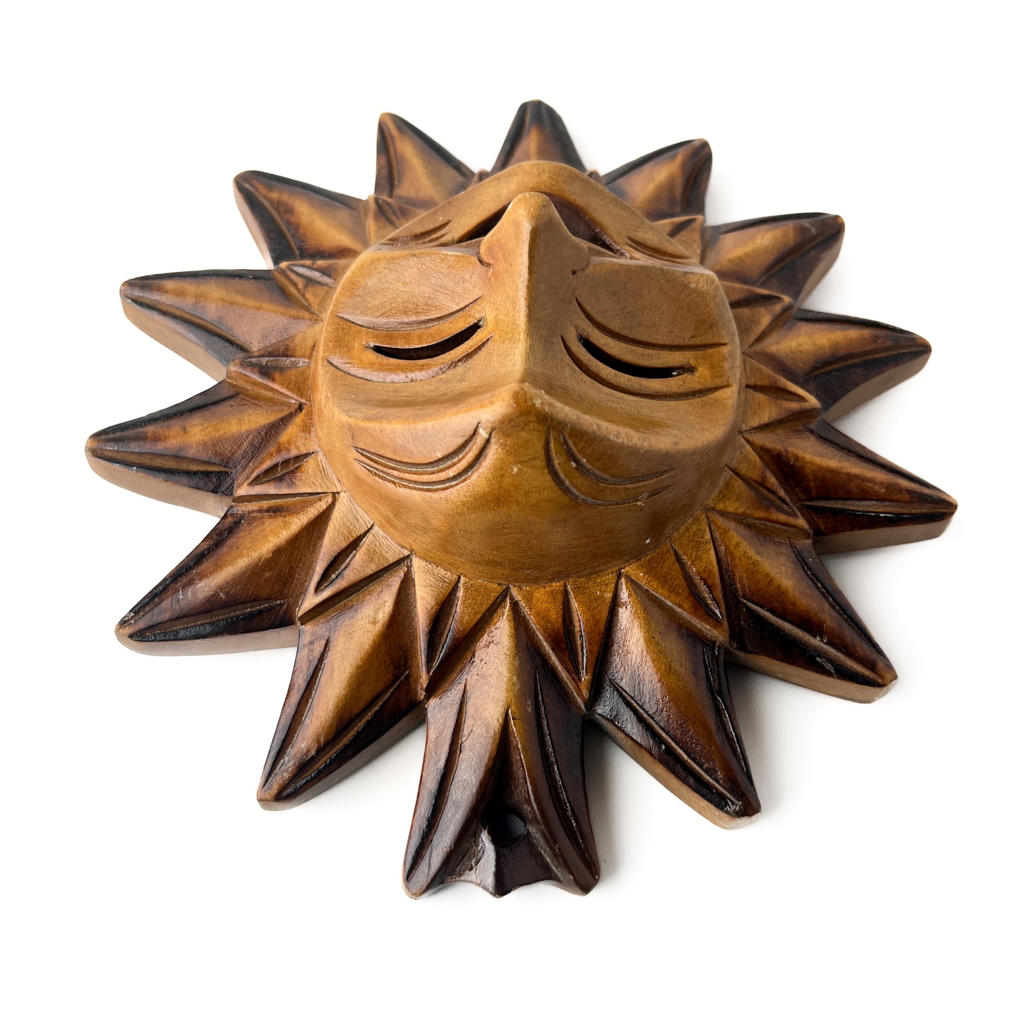 Wooden Sun Face Wall Mask