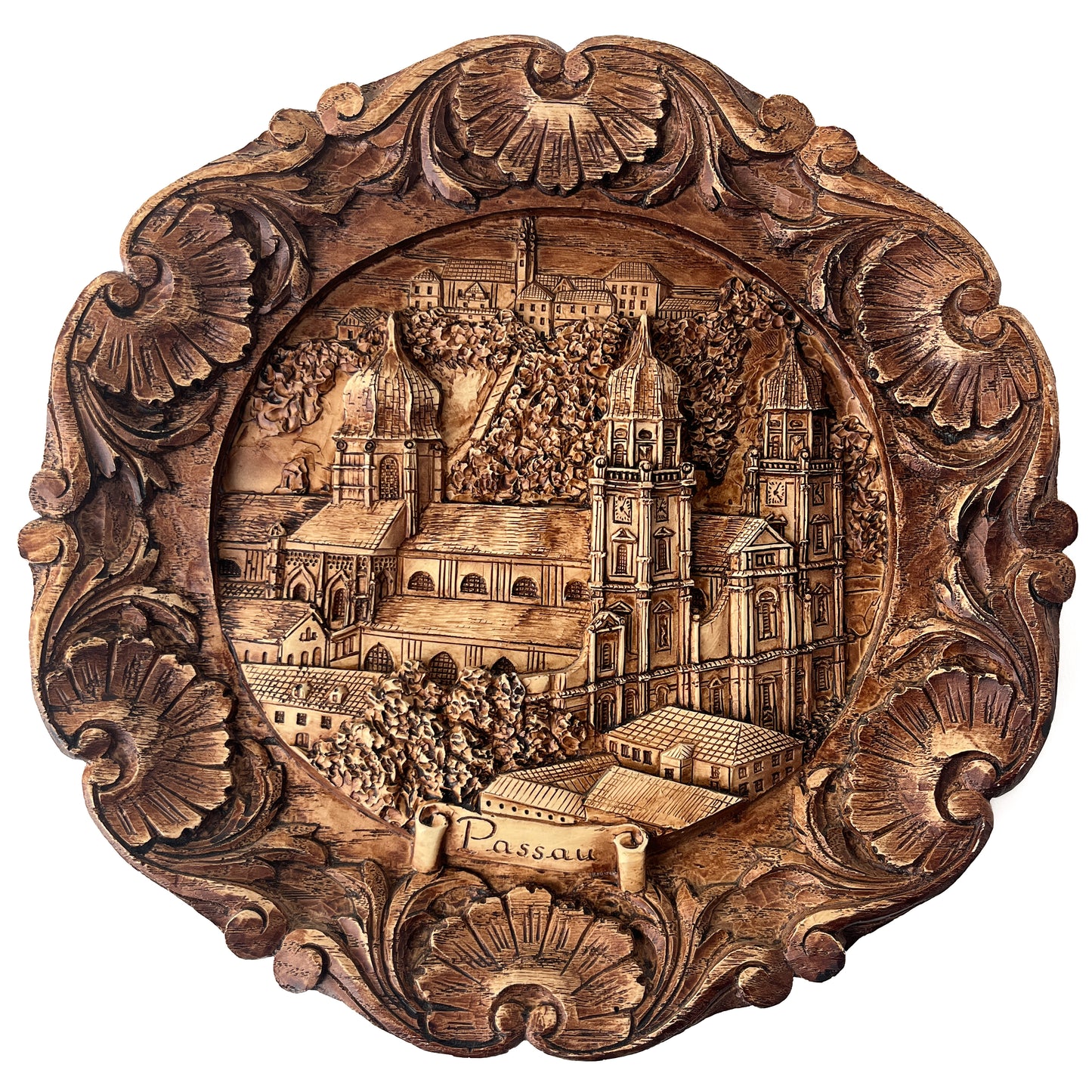 Passau Carved Wooden Wall Plate