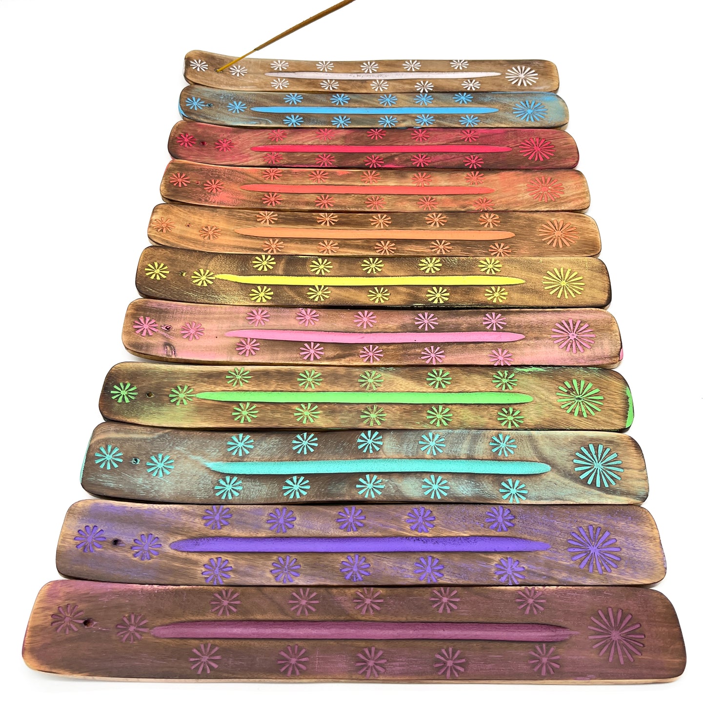 Wood Painted Incense Holder