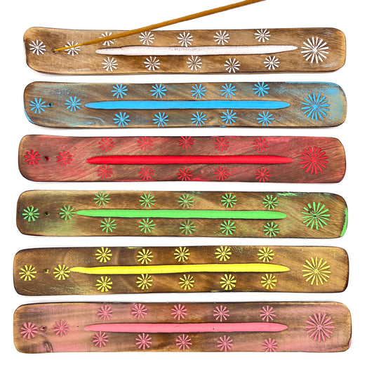 Wood Painted Incense Holder