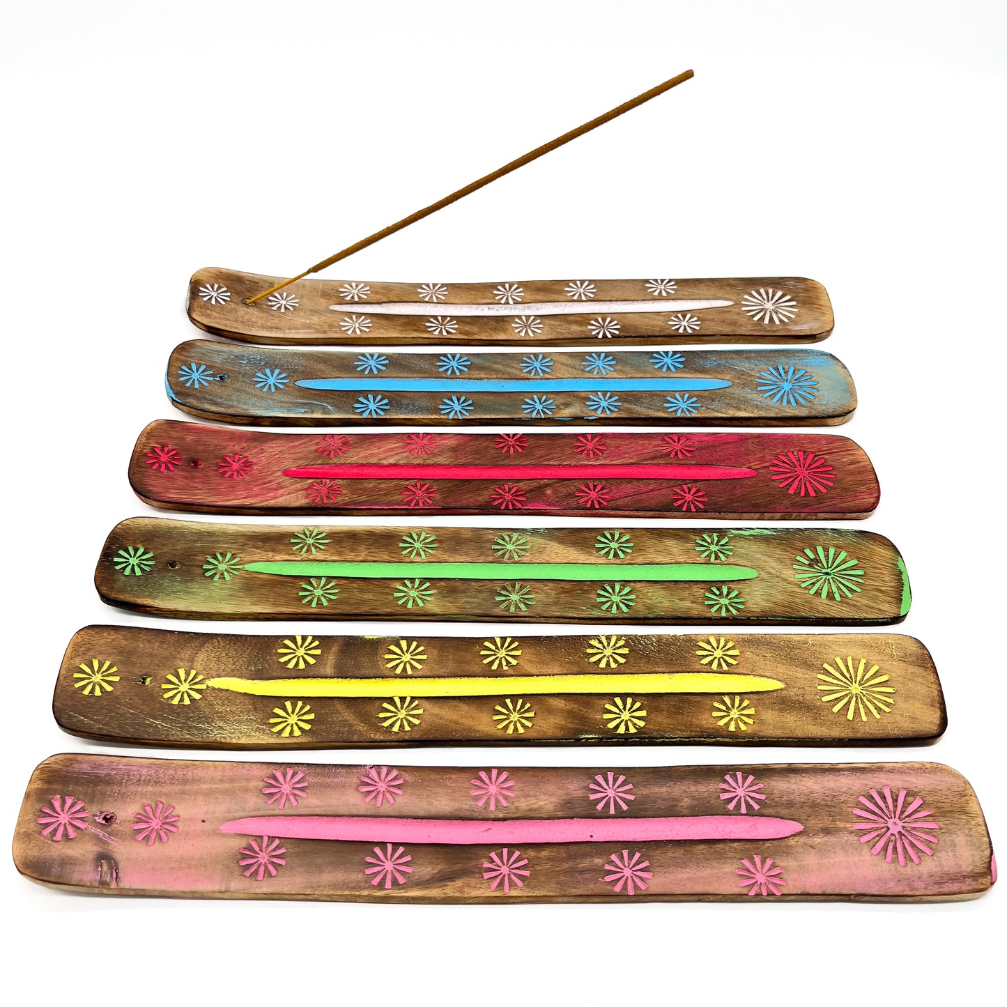 Wood Painted Incense Holder