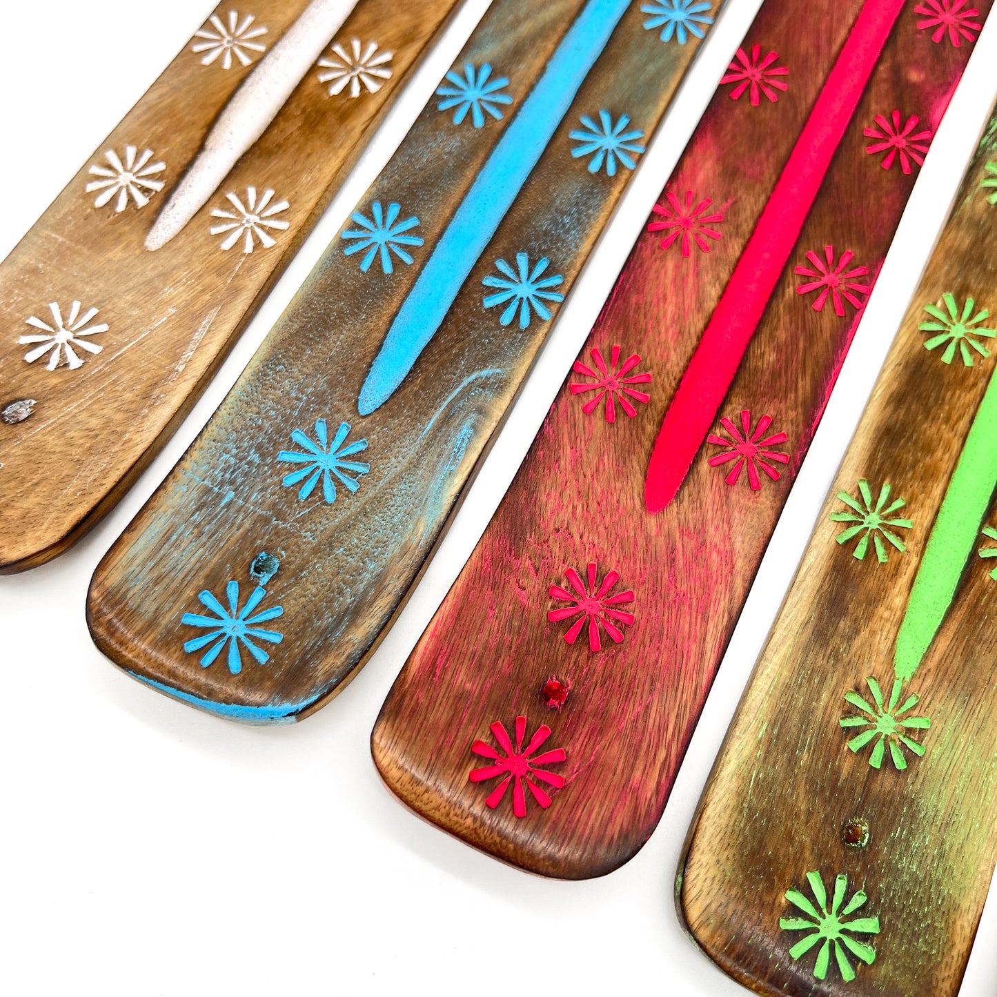 Wood Painted Incense Holder