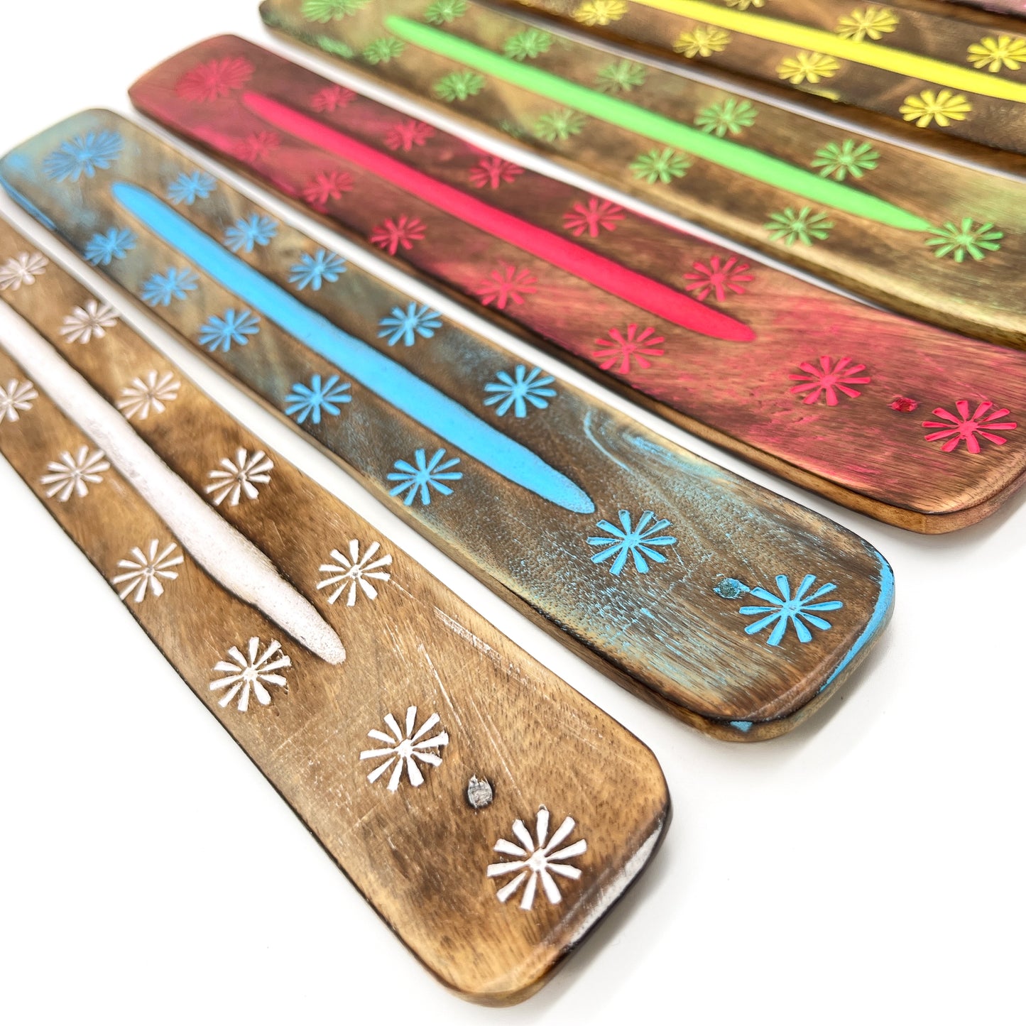 Wood Painted Incense Holder