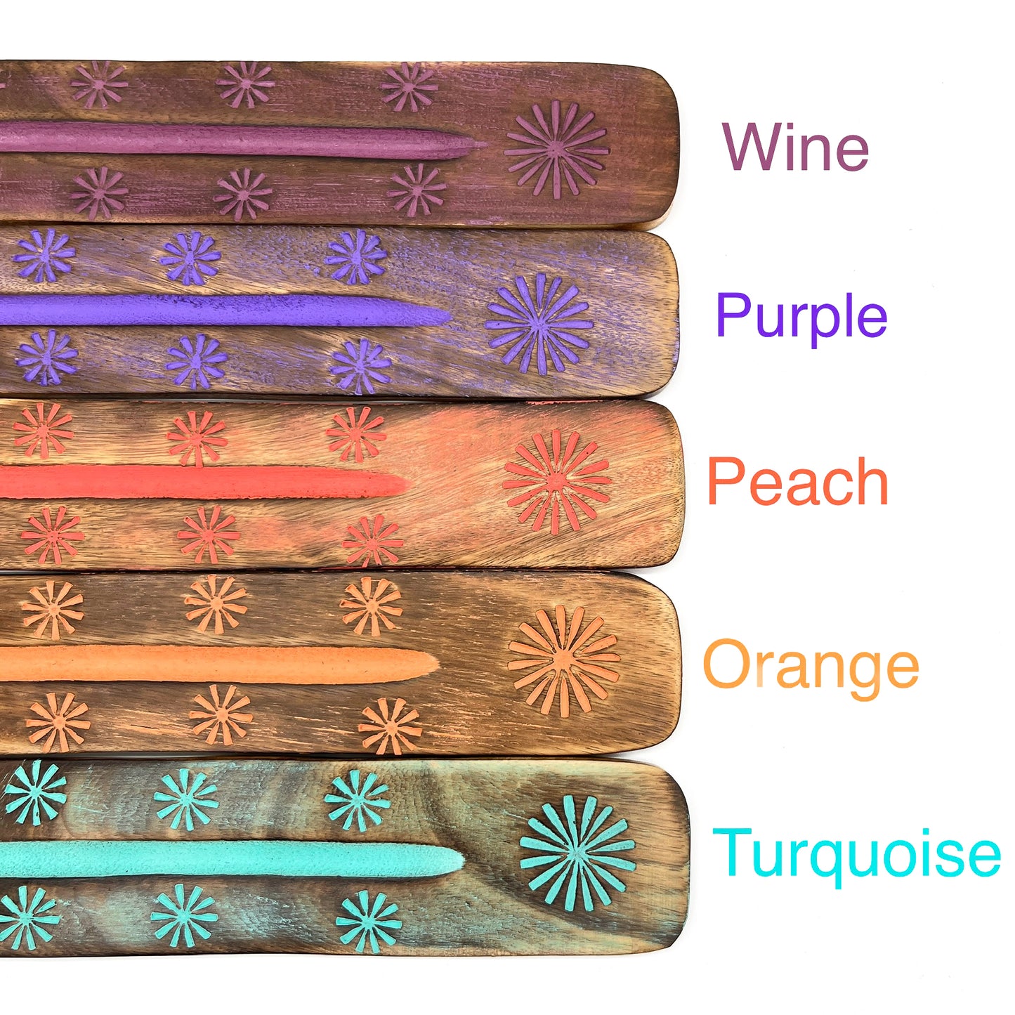 Wood Painted Incense Holder