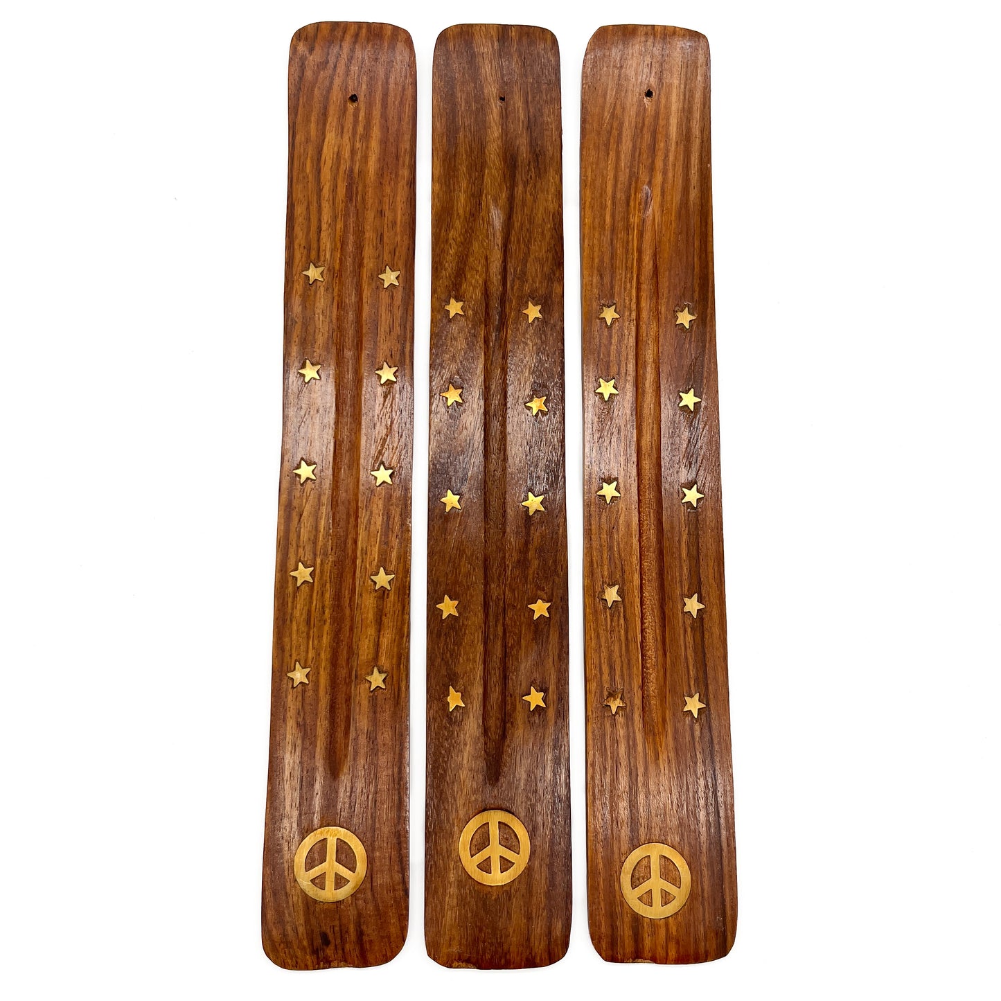 Wood Peace Incense Holder