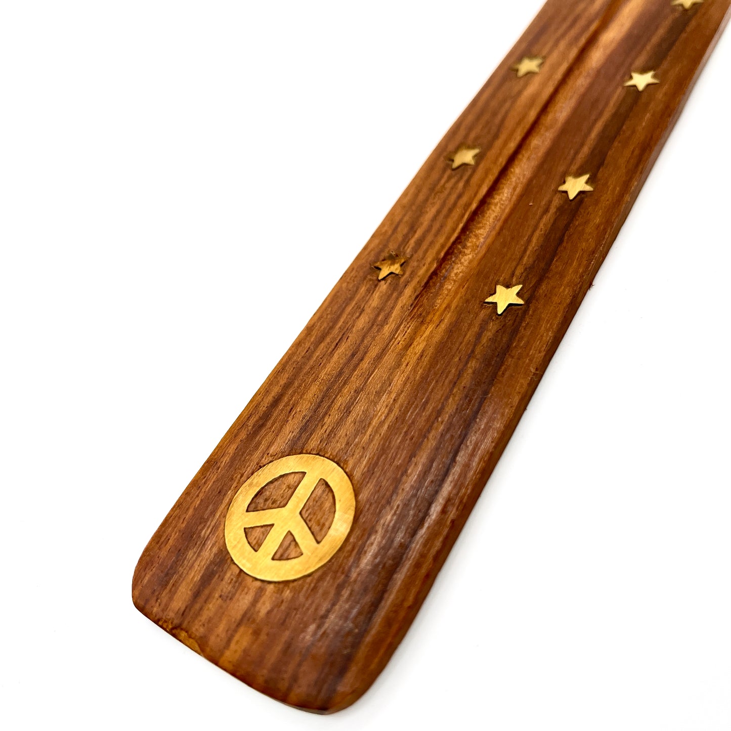 Wood Peace Incense Holder