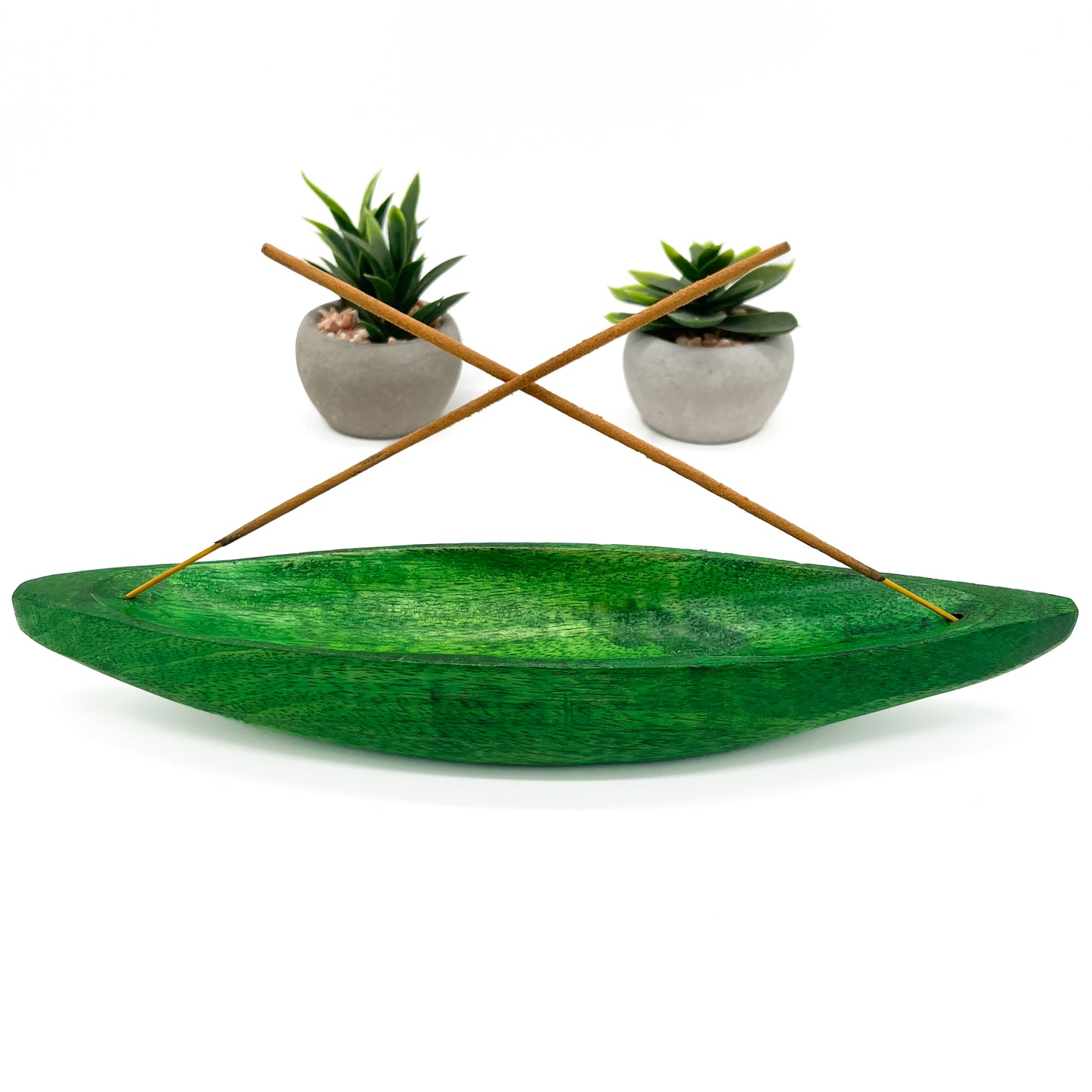 Green Wood Incense Holder