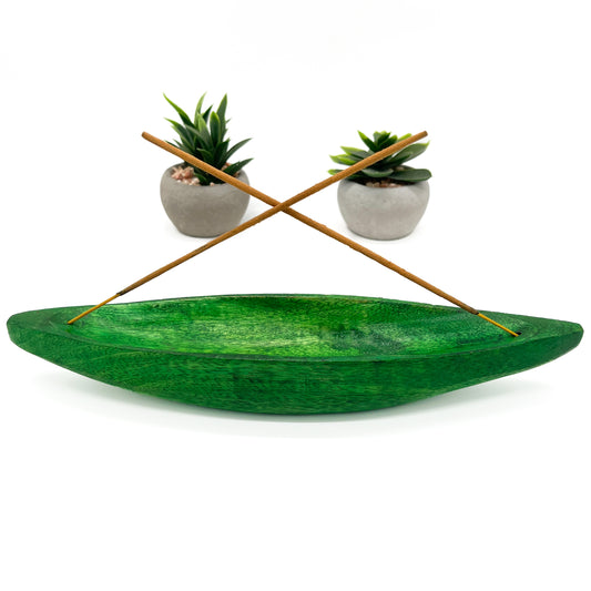 Green Wood Incense Holder
