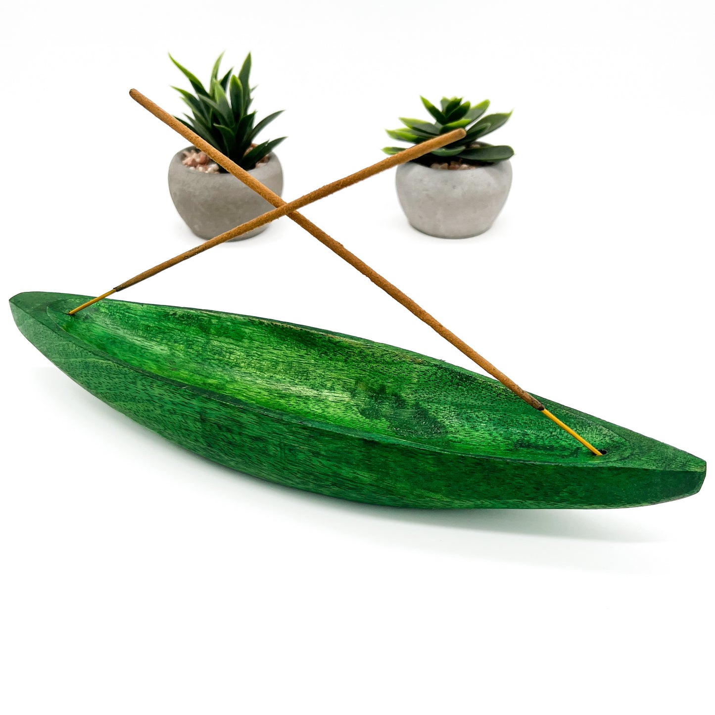 Green Wood Incense Holder