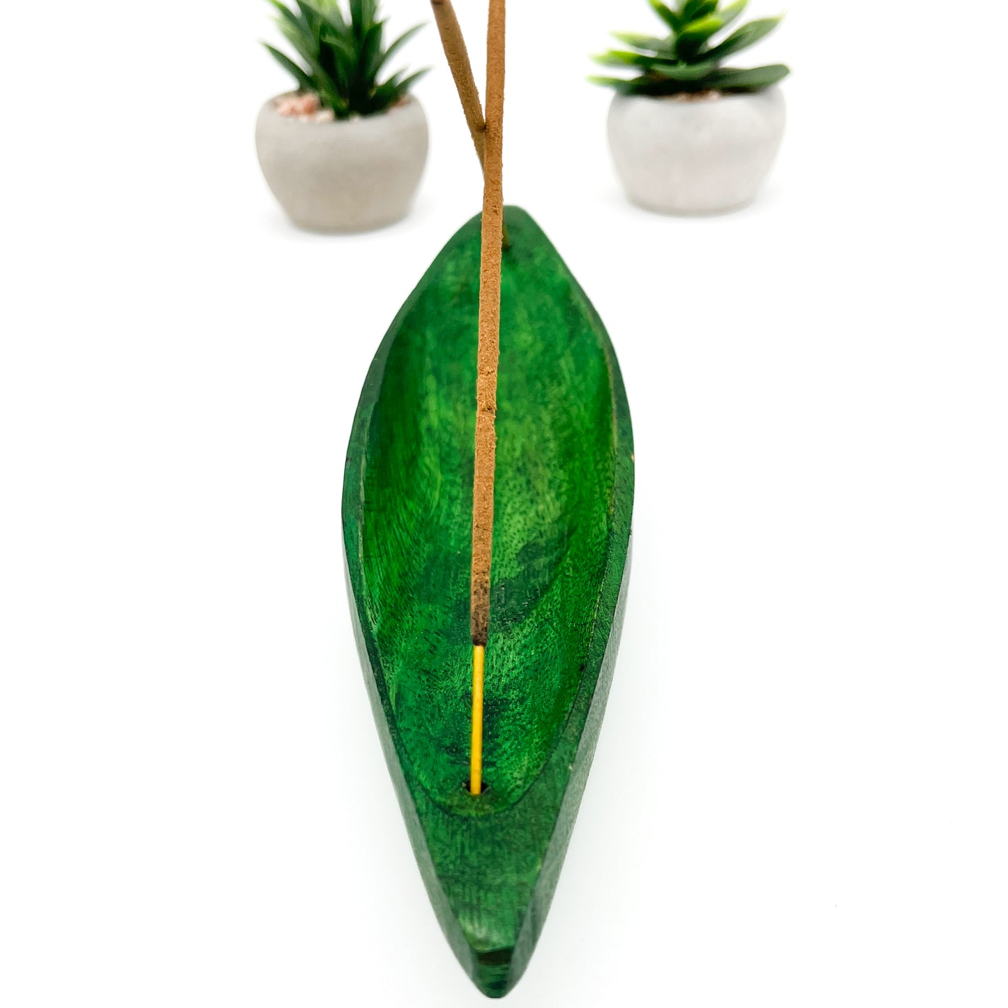 Green Wood Incense Holder