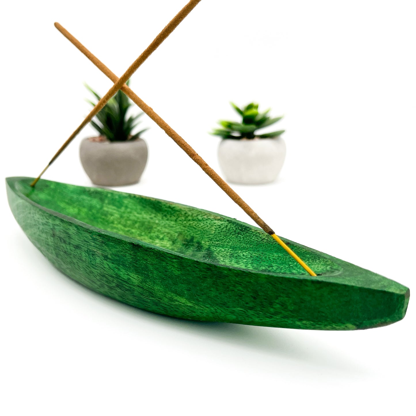 Green Wood Incense Holder