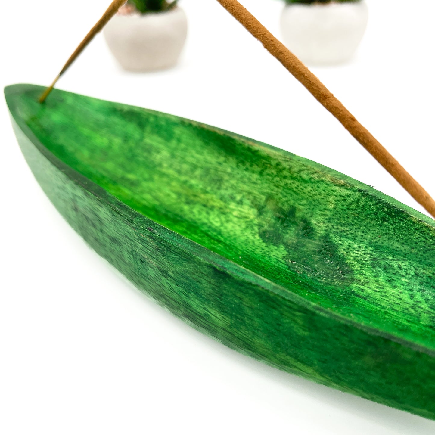 Green Wood Incense Holder