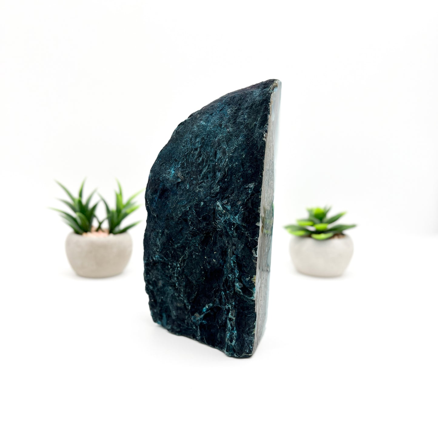 Blue Agate Crystal Bookends