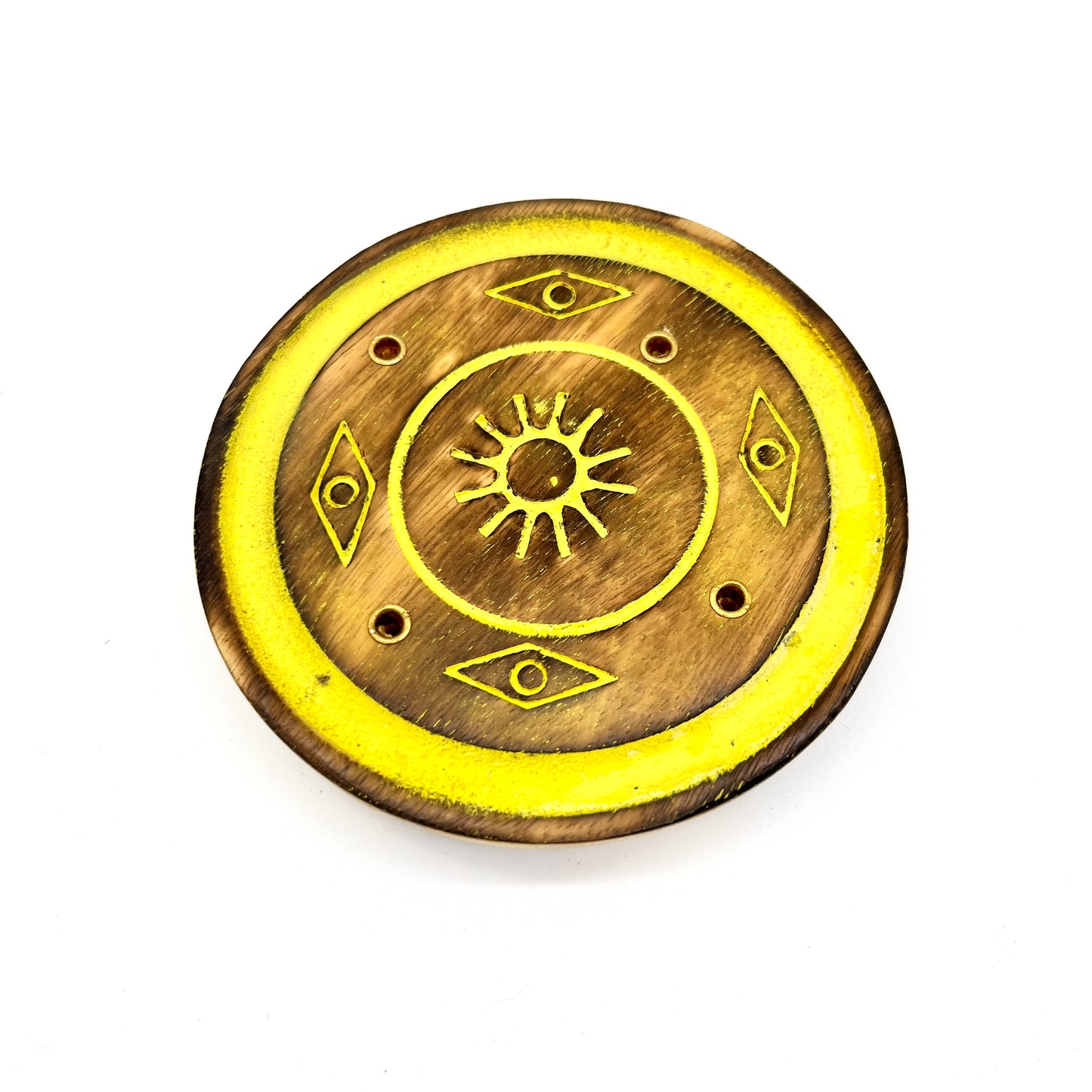 Round Wood Incense Holder