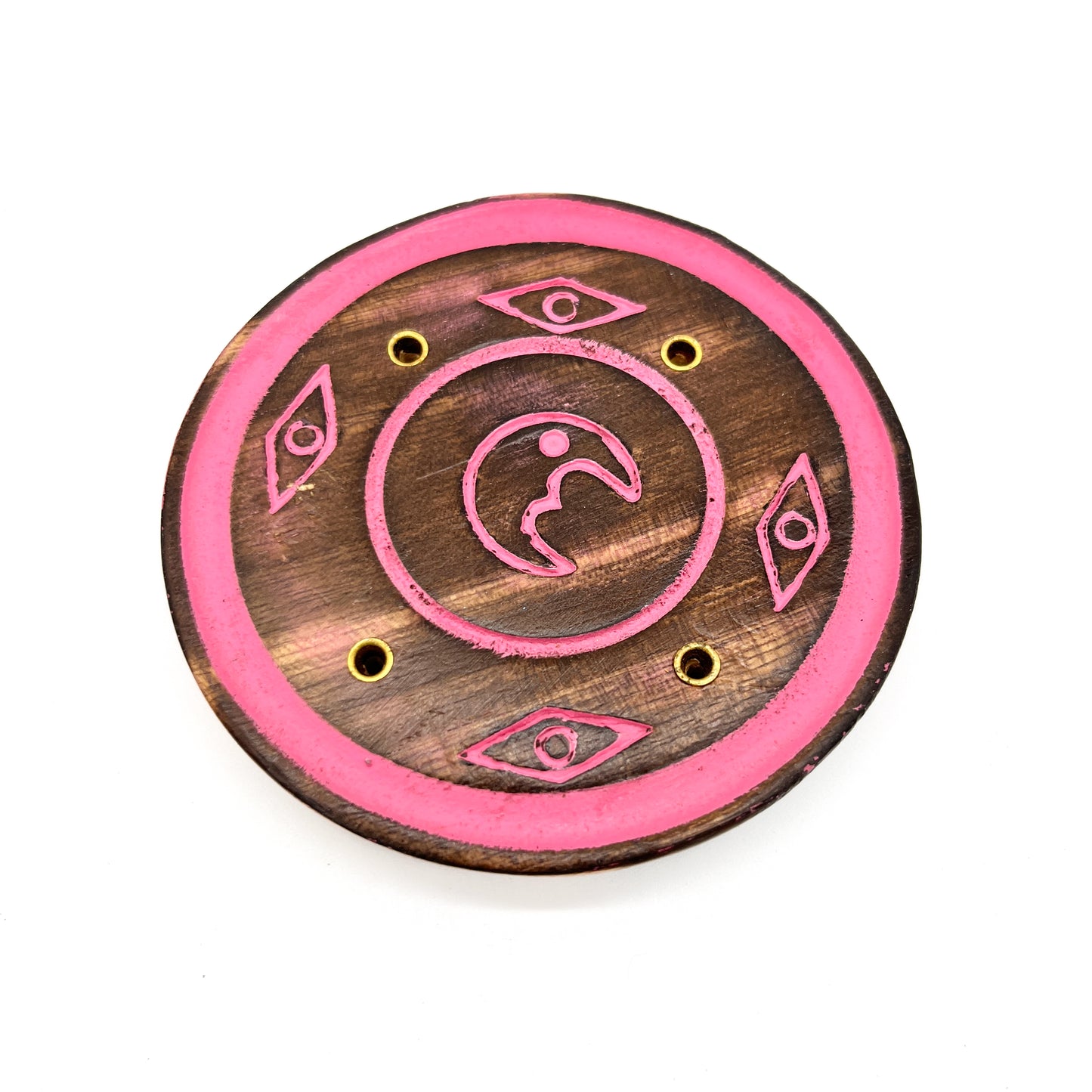 Round Wood Incense Holder