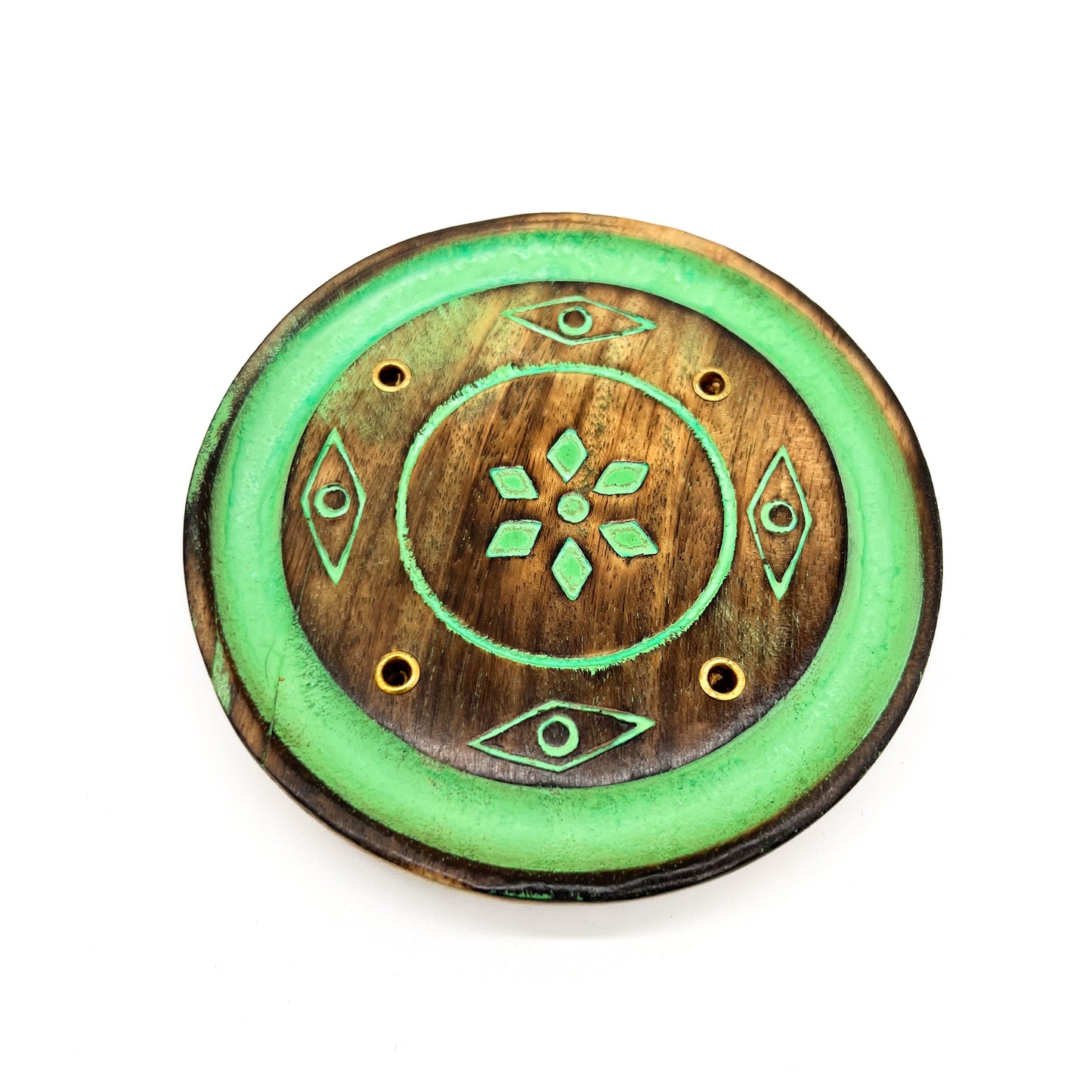 Round Wood Incense Holder
